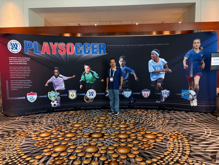 Satheesh Madhathil at an AYSO youth soccer event